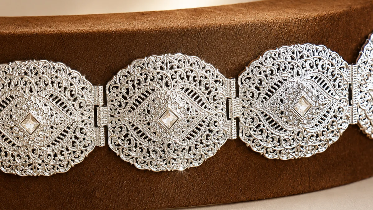 A worked silver heritage belt