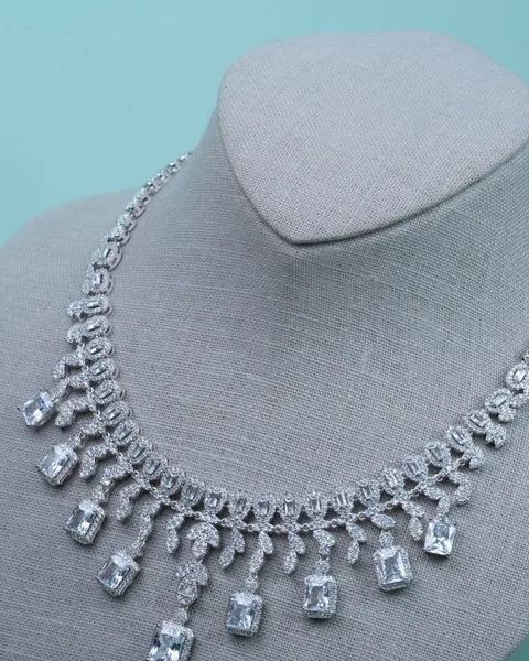 Crystal Collar Necklace, Emerald-cut Drops