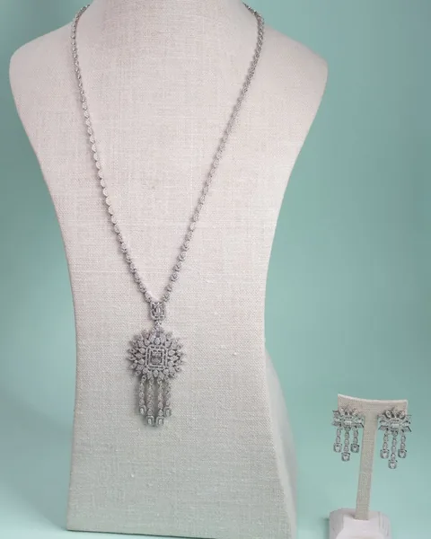 Long Pendant Necklace Set, Fringe