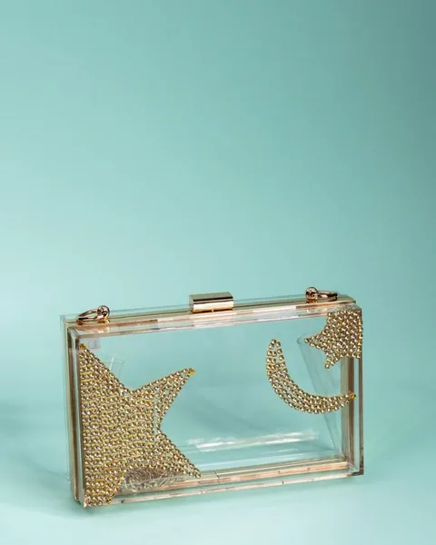 Acrylic Clutch, Crescent and Star