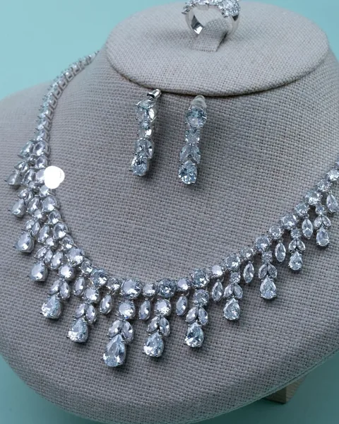 Crystal Drop Necklace Set
