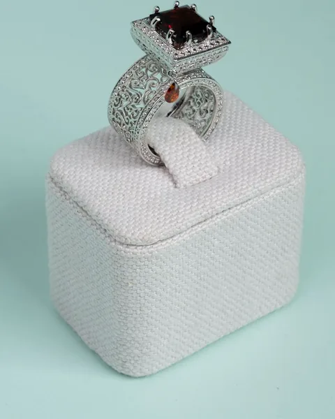 Statement Ring, Dark Red Stone