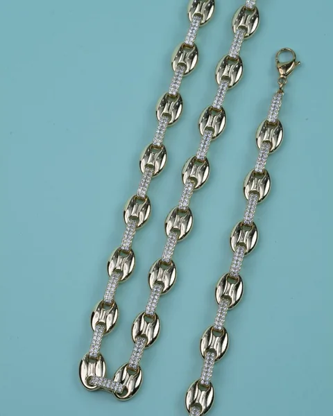 Chain-link Necklace and Bracelet, Gold
