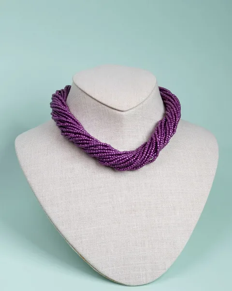 Twisted Bead Necklace, Purple