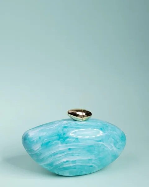 Marbled Clutch, Turquoise