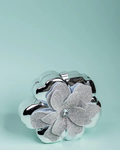 Flower Clutch, Silver