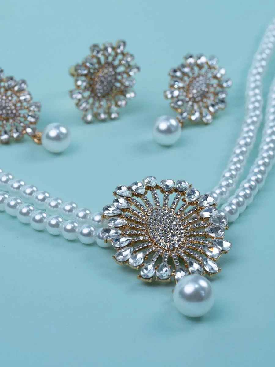 Pearl and Crystal Sunflower Set