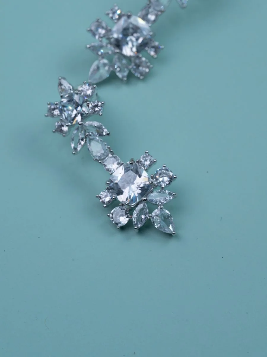 Crystal Drop Earrings, Pale Blue