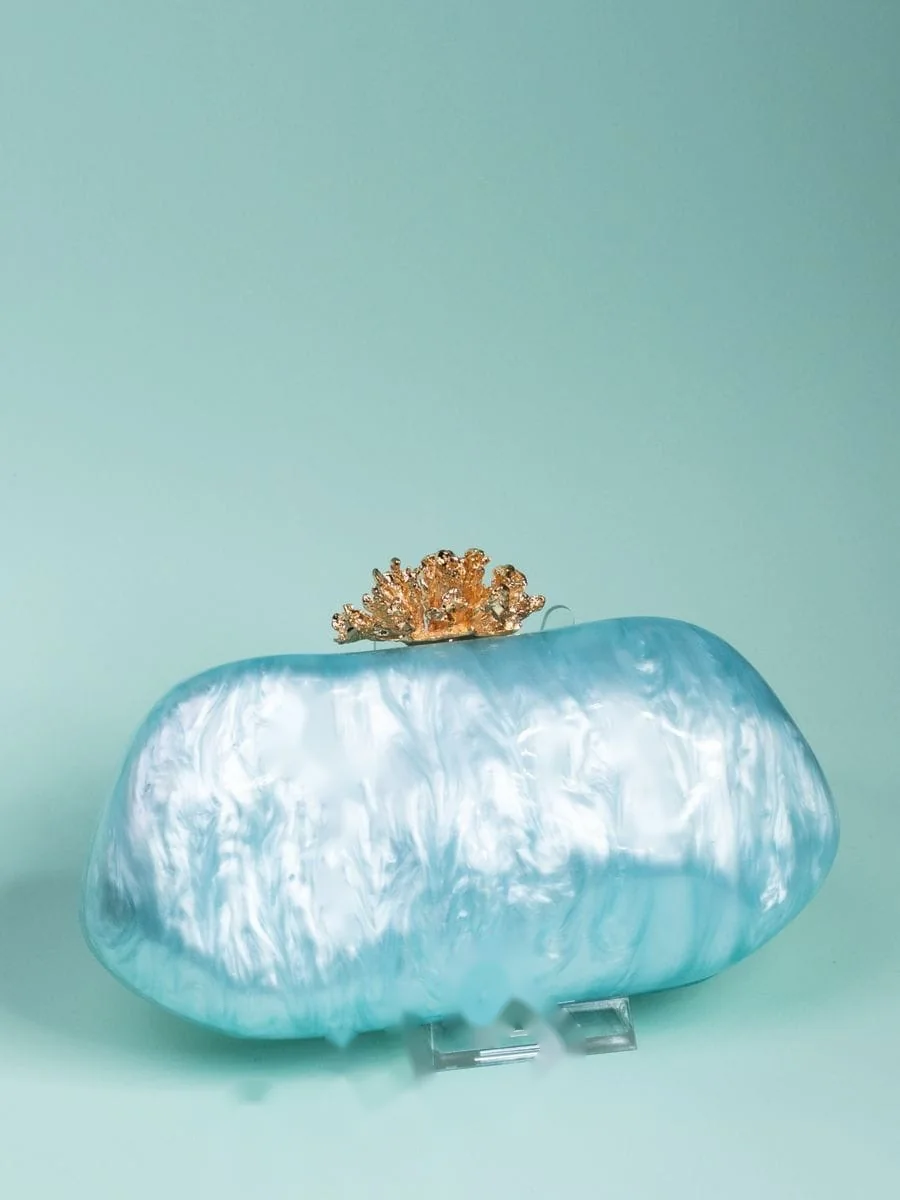 Marbled Clutch, Sky Blue