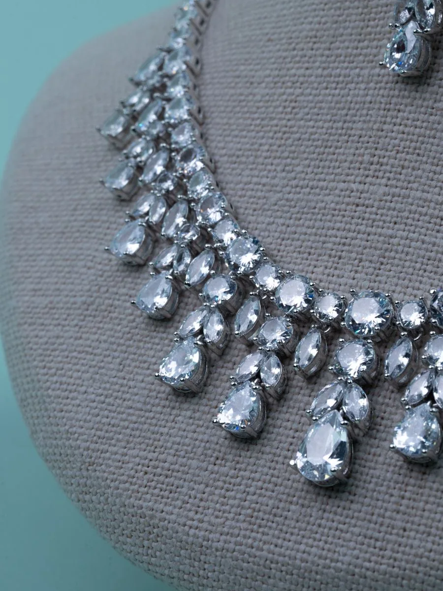 Crystal Drop Necklace Set — 2