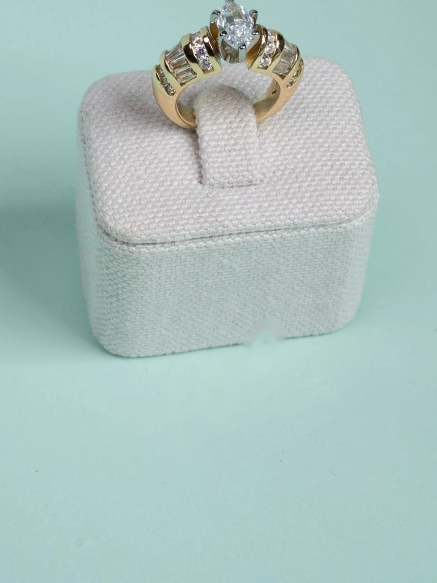 Marquise Ring with Baguettes, Gold