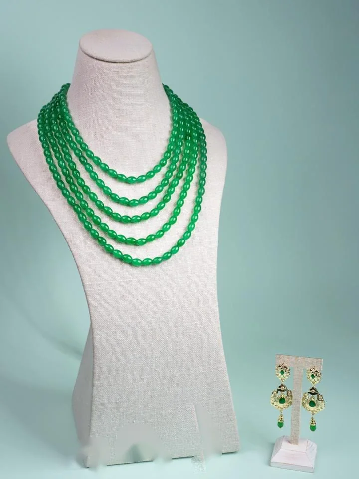 Bead Necklace Set, Green