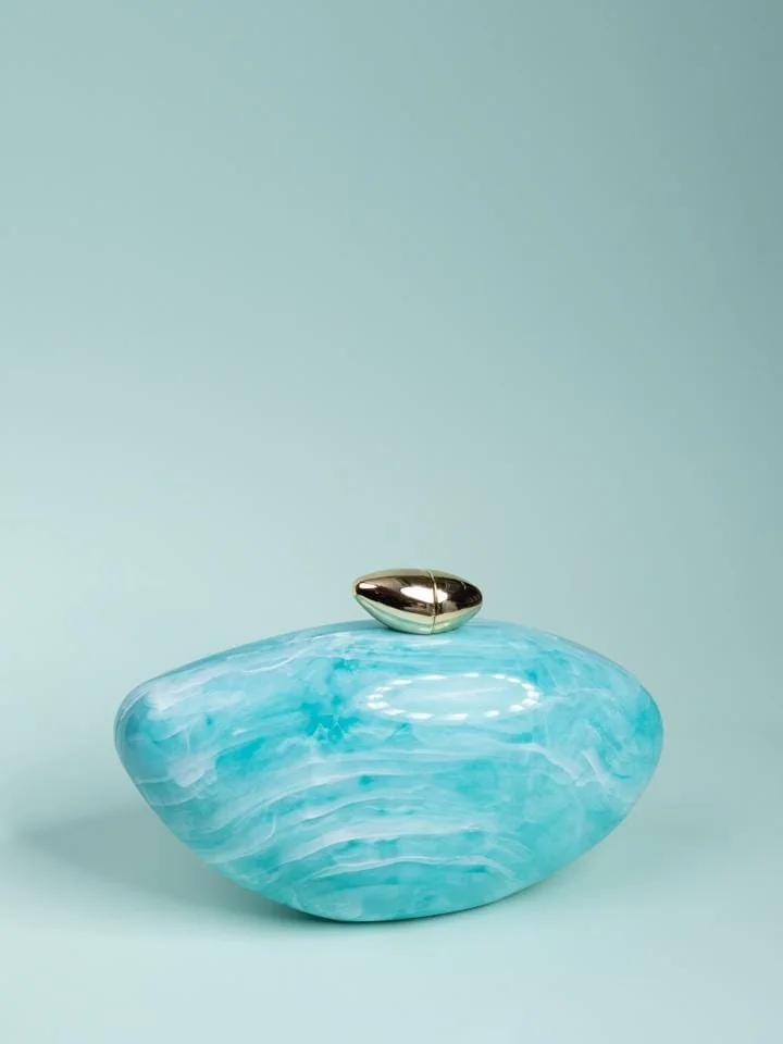Marbled Clutch, Turquoise