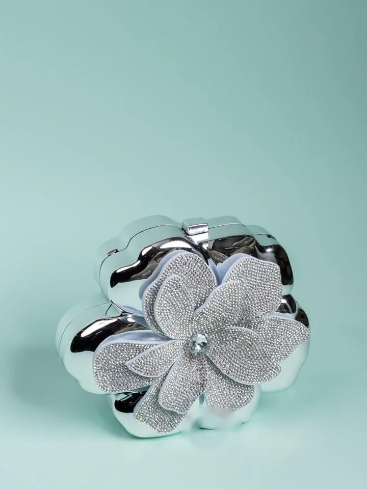 Flower Clutch, Silver