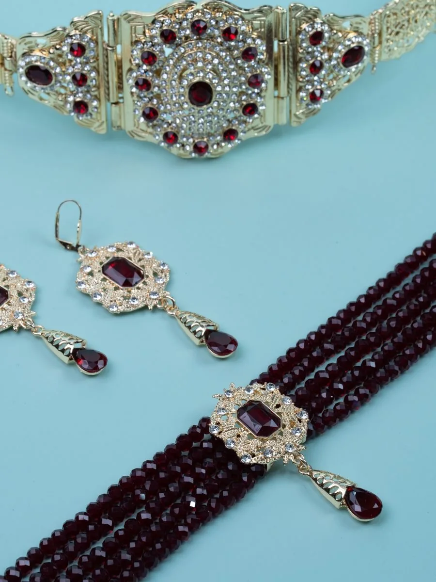 Heritage Belt, Gold with Ruby Stones