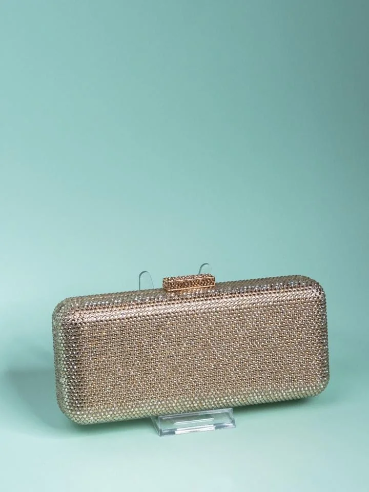 Crystal Box Clutch, Rose Gold