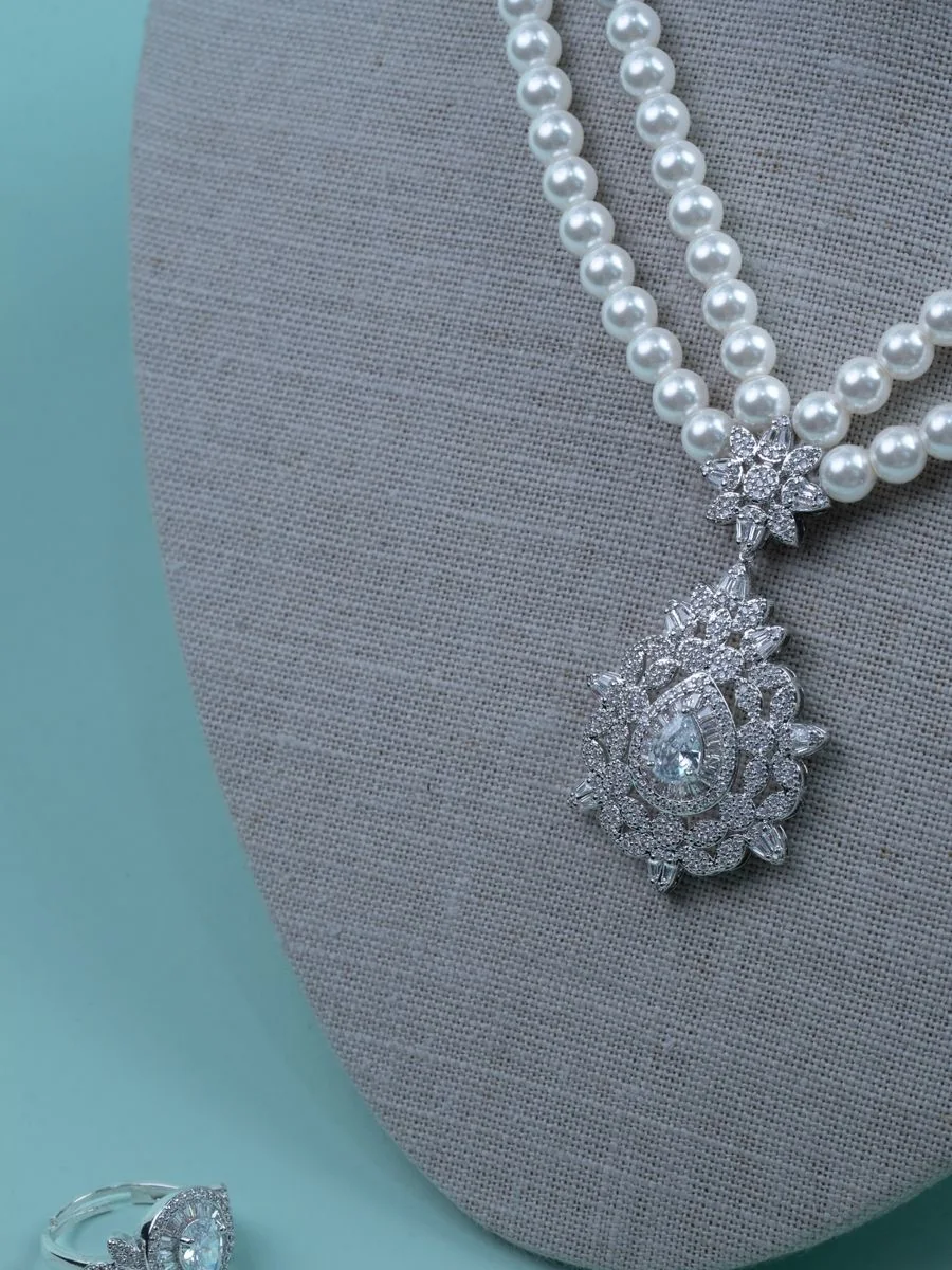 Pearl Set with Crystal Pendant — 2